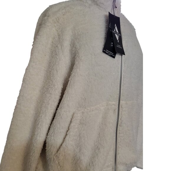 SKECHERS Go Snuggle shine sherpa jacket Color white cream size XL women - Picture 2 of 4